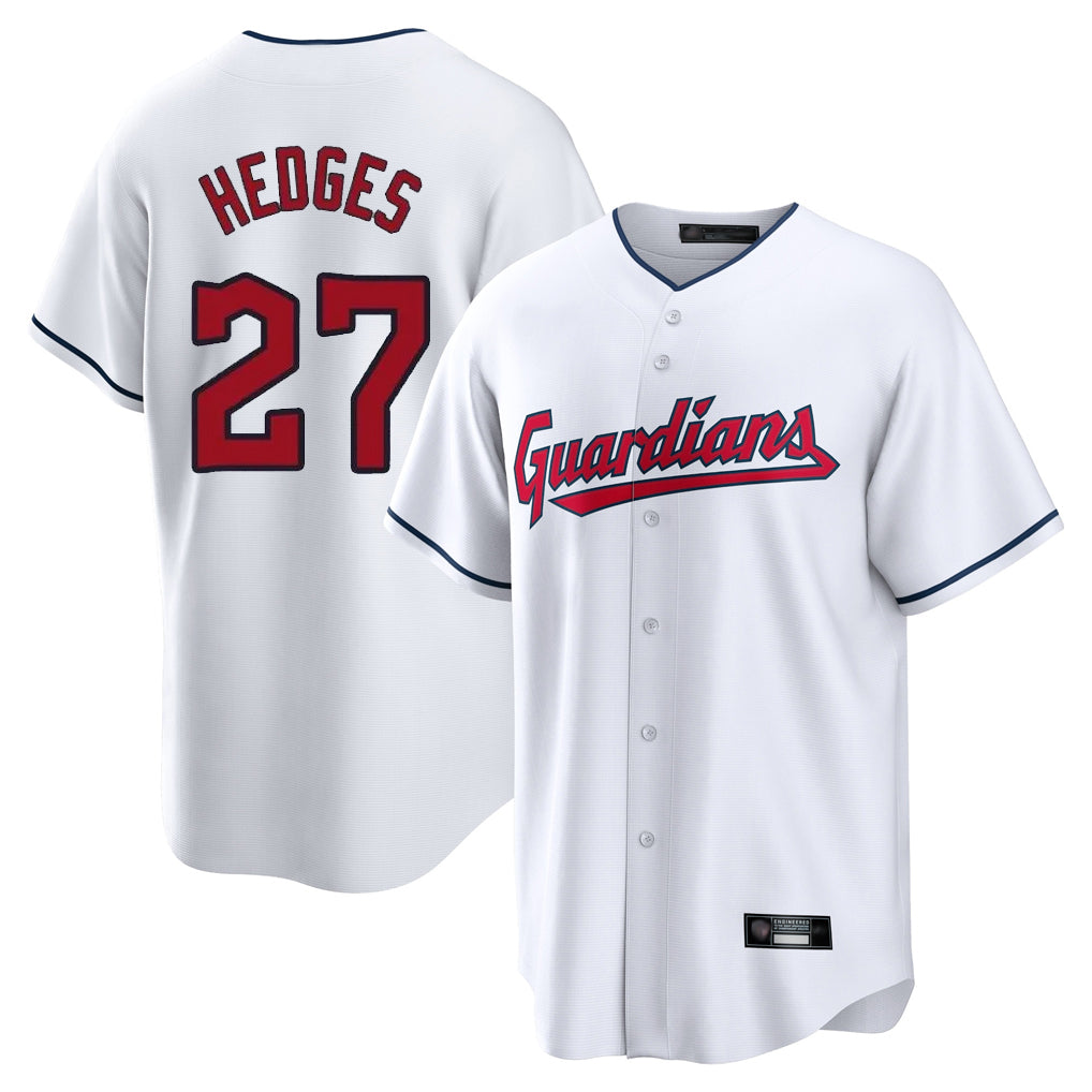 Davalo C.Guardians #27 Austin Hedges Player White Home Game Stitched Jerseys