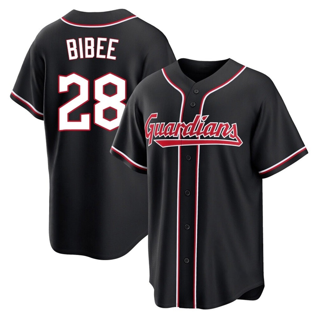 Davalo C.Guardians #28 Tanner Bibee Player Black Fashion Out Home Game Stitched Jerseys