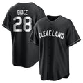 Davalo C.Guardians #28 Tanner Bibee Player Black Home Game Stitched Jerseys