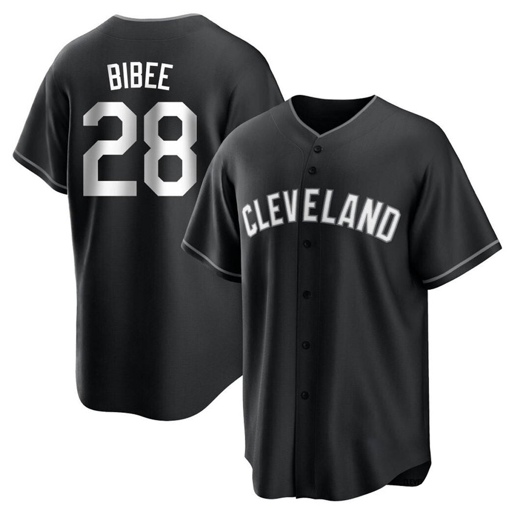 Davalo C.Guardians #28 Tanner Bibee Player Black Home Game Stitched Jerseys