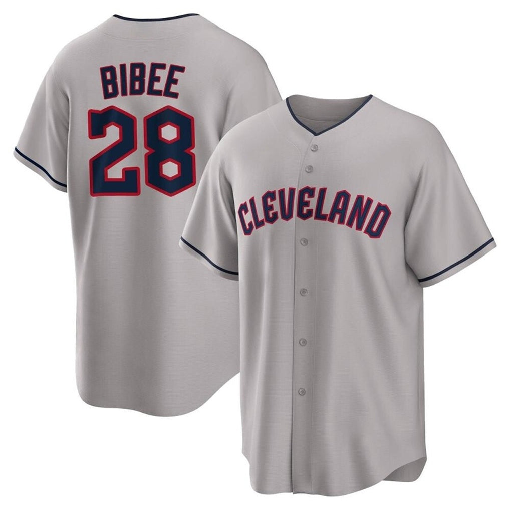 Davalo C.Guardians #28 Tanner Bibee Player Gray Game Home Stitched Jerseys