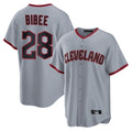 Davalo C.Guardians #28 Tanner Bibee Player Gray Home Game Stitched Jerseys