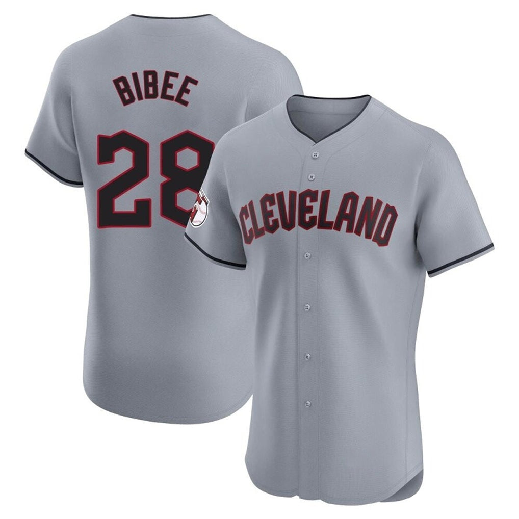 Davalo C.Guardians #28 Tanner Bibee Player Gray Road Limited Elite Home Stitched Jerseys