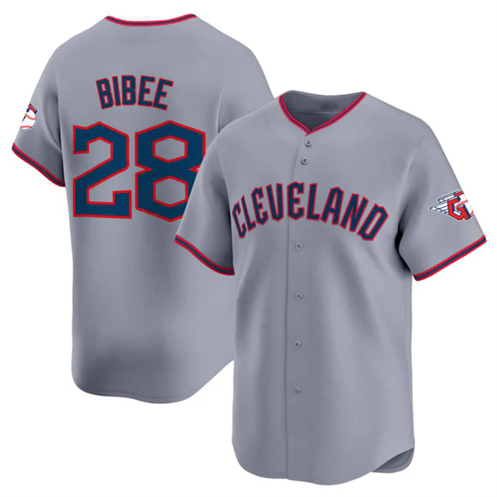 Davalo C.Guardians #28 Tanner Bibee Player Gray Road Limited Home Game Stitched Jerseys
