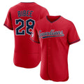 Davalo C.Guardians #28 Tanner Bibee Player Red Limited Elite Home Stitched Jerseys