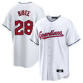 Davalo C.Guardians #28 Tanner Bibee Player White Home Game Stitched Jerseys