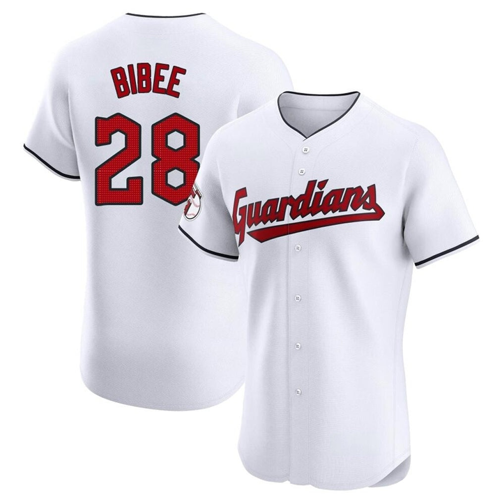 Davalo C.Guardians #28 Tanner Bibee Player White Limited Elite Home Stitched Jerseys