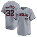 Davalo C.Guardians #32 Gavin Williams Player Gray Road Limited Home Game Stitched Jerseys