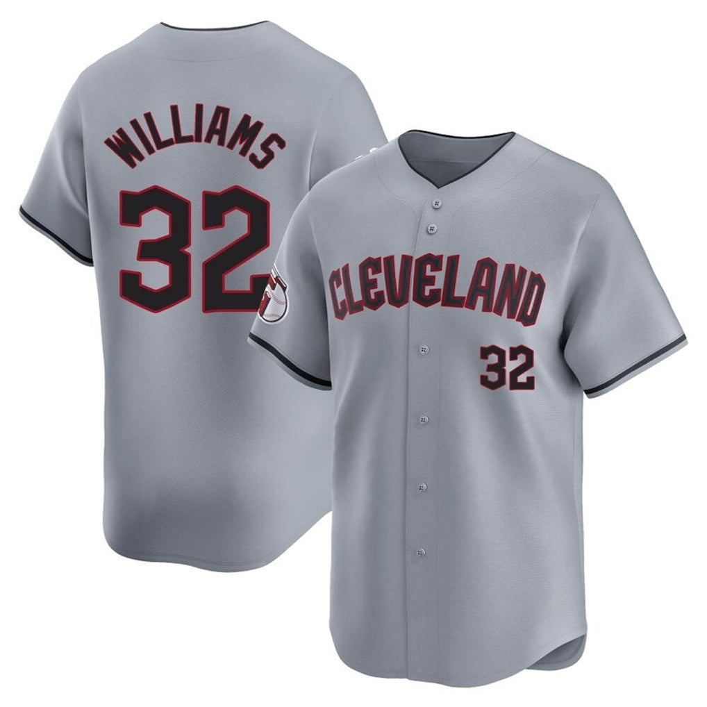 Davalo C.Guardians #32 Gavin Williams Player Gray Road Limited Home Game Stitched Jerseys