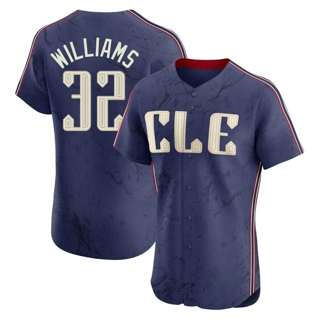 Davalo C.Guardians #32 Gavin Williams Player Navy City Connect Limited Elite Home Stitched Jerseys