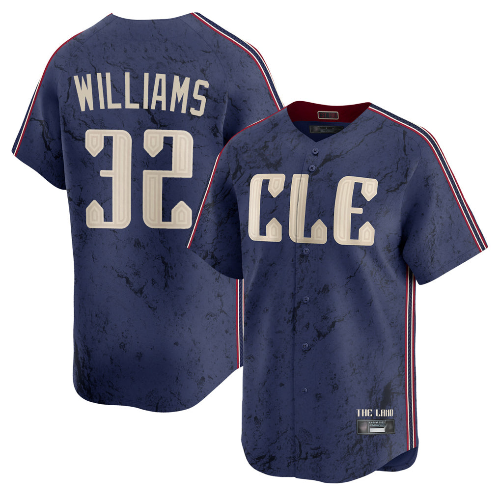 Davalo C.Guardians #32 Gavin Williams Player Navy City Connect Limited Home Stitched Jerseys