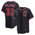 Davalo C.Guardians #32 Gavin Williams Player Navy Home Game Stitched Jerseys