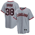 Davalo C.Guardians #38 Steven Kwan Player Gray Home Game Stitched Jerseys