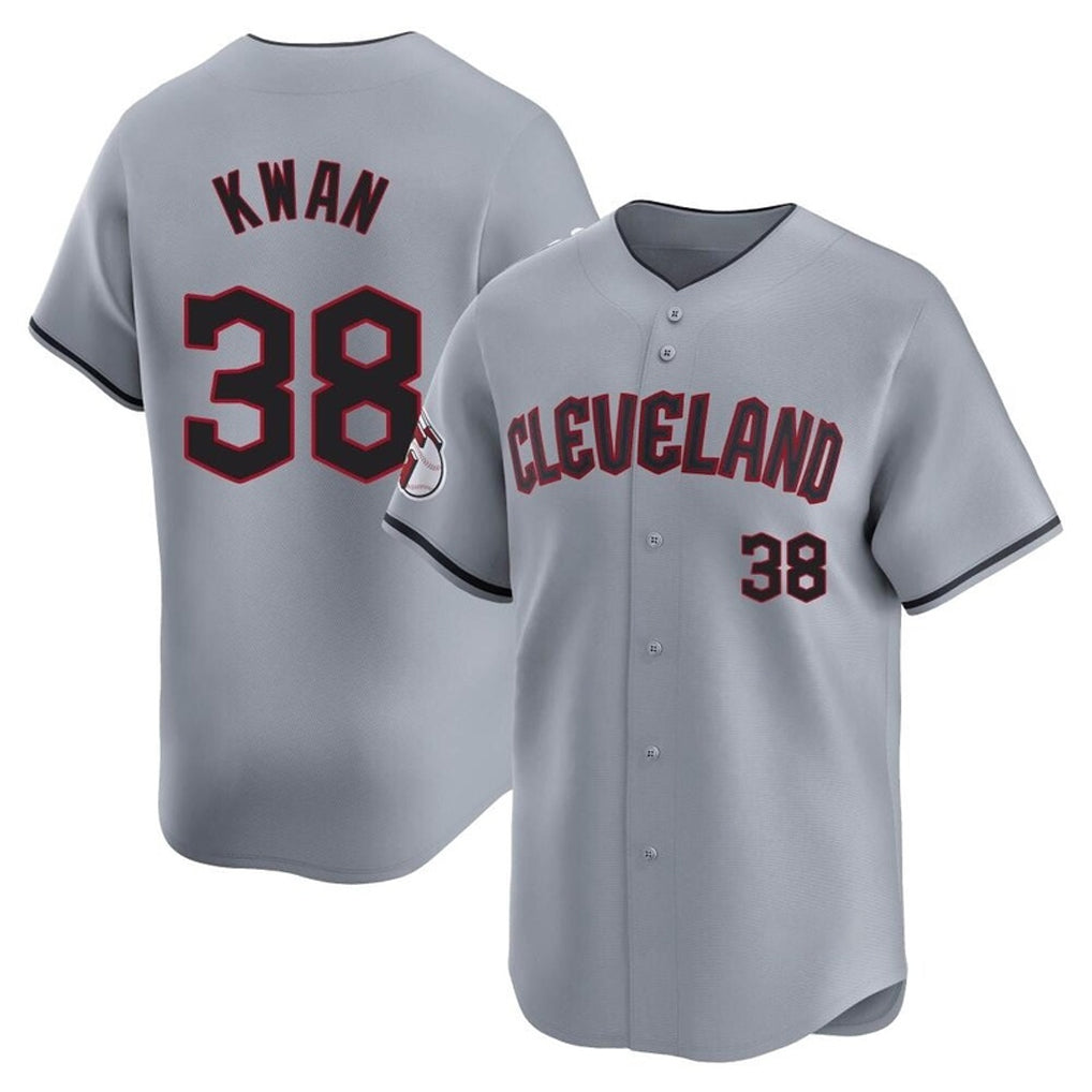 Davalo C.Guardians #38 Steven Kwan Player Gray Road Limited Home Stitched Jerseys