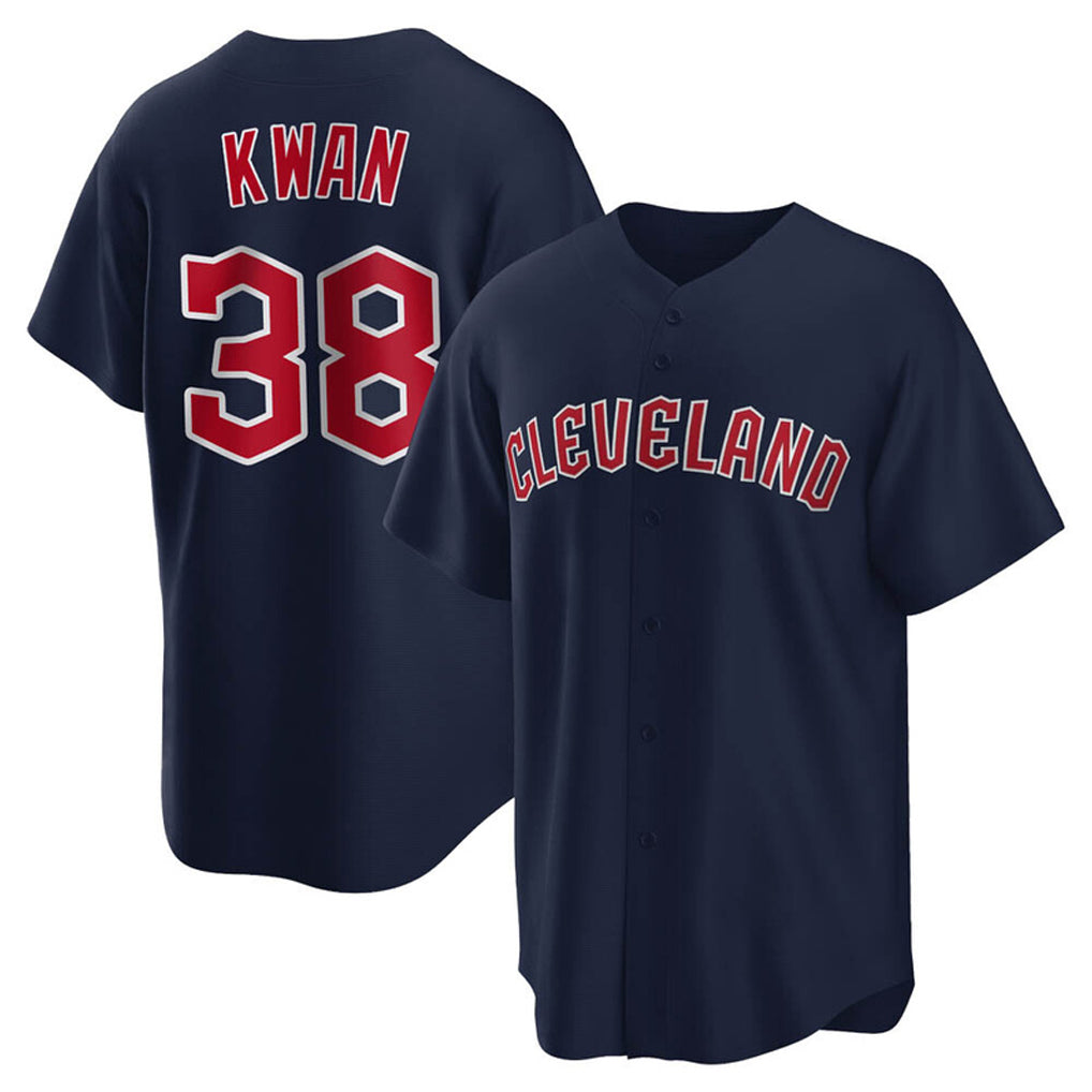 Davalo C.Guardians #38 Steven Kwan Player Navy Game Home Stitched Jerseys