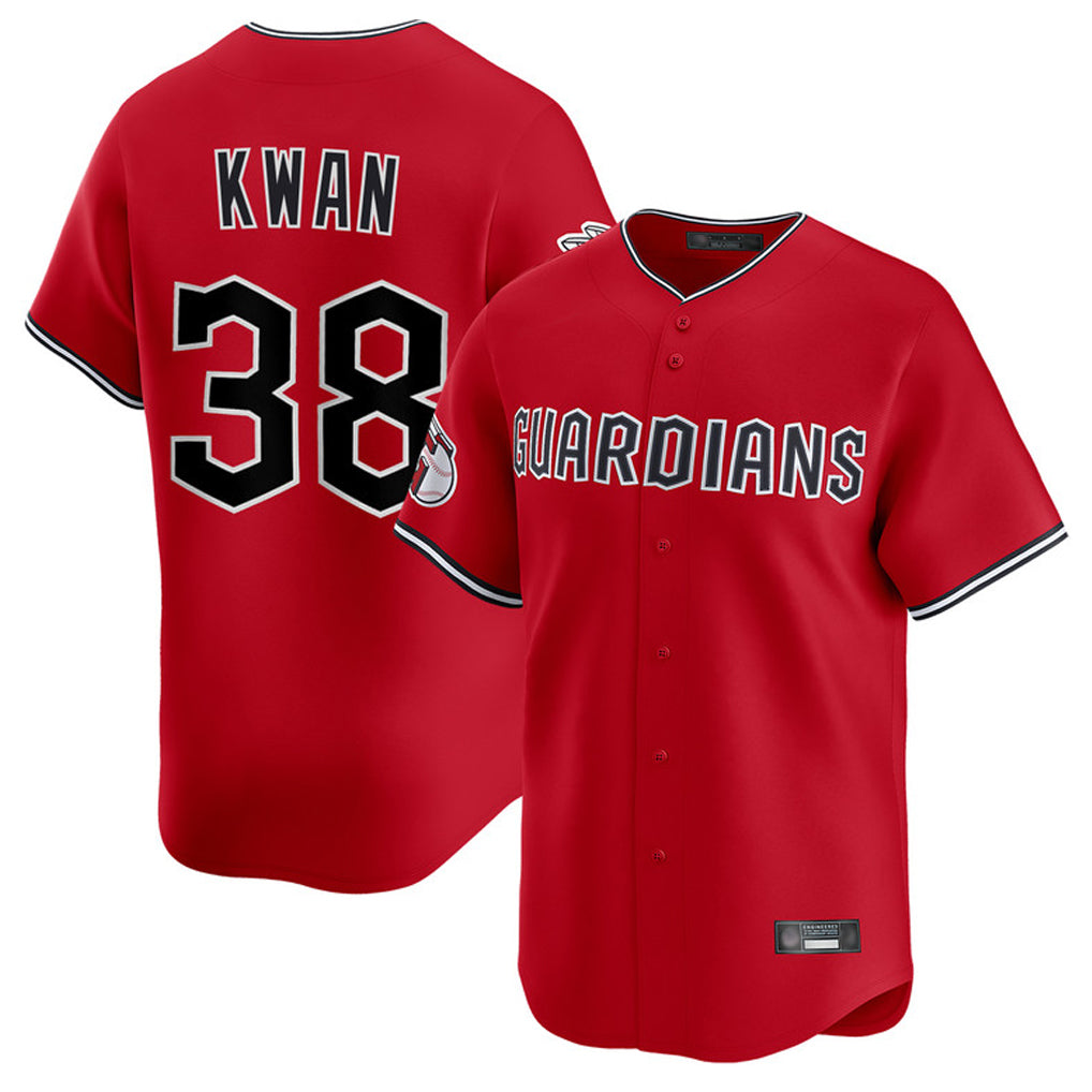 Davalo C.Guardians #38 Steven Kwan Player Red Limited Home Stitched Jerseys