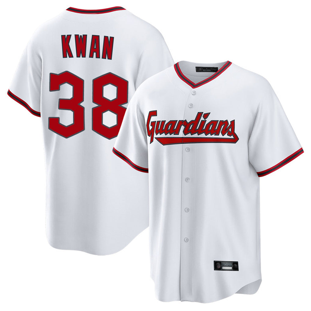 Davalo C.Guardians #38 Steven Kwan Player White Game Home Stitched Jerseys