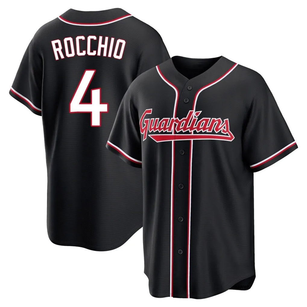 Davalo C.Guardians #4 Brayan Rocchio Player Black Fashion Out Home Game Stitched Jerseys