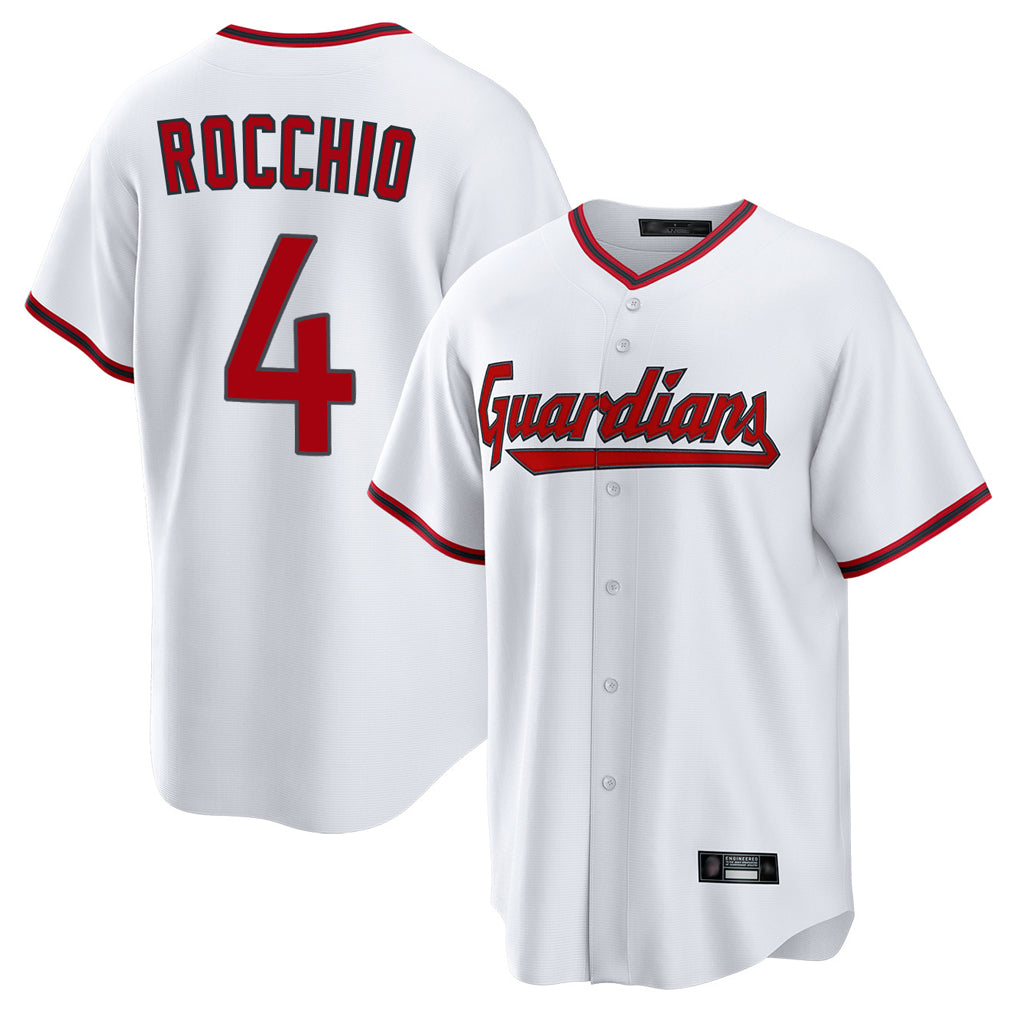 Davalo C.Guardians #4 Brayan Rocchio Player White Game Home Stitched Jerseys