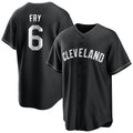 Davalo C.Guardians #6 David Fry Player Black Home Game Stitched Jerseys