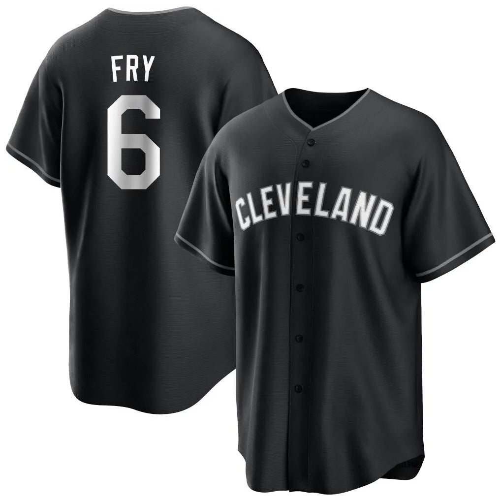 Davalo C.Guardians #6 David Fry Player Black Home Game Stitched Jerseys