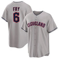 Davalo C.Guardians #6 David Fry Player Gray Game Home Stitched Jerseys