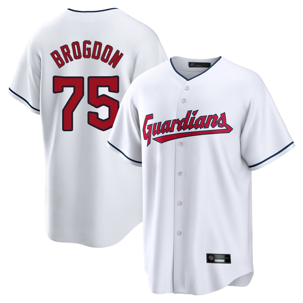 Davalo C.Guardians #75 Connor Brogdon Player White Home Game Stitched Jerseys