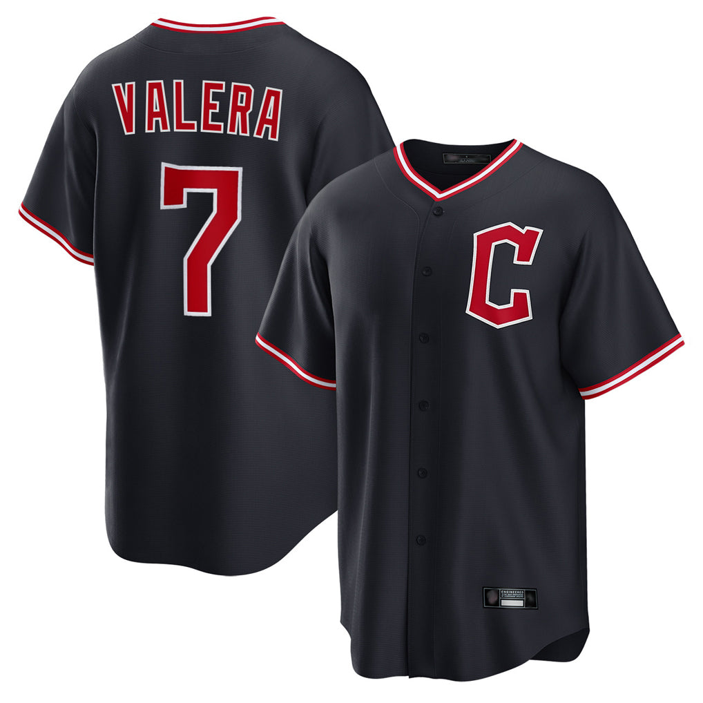 Davalo C.Guardians #7 George Valera Player Navy Home Game Stitched Jerseys