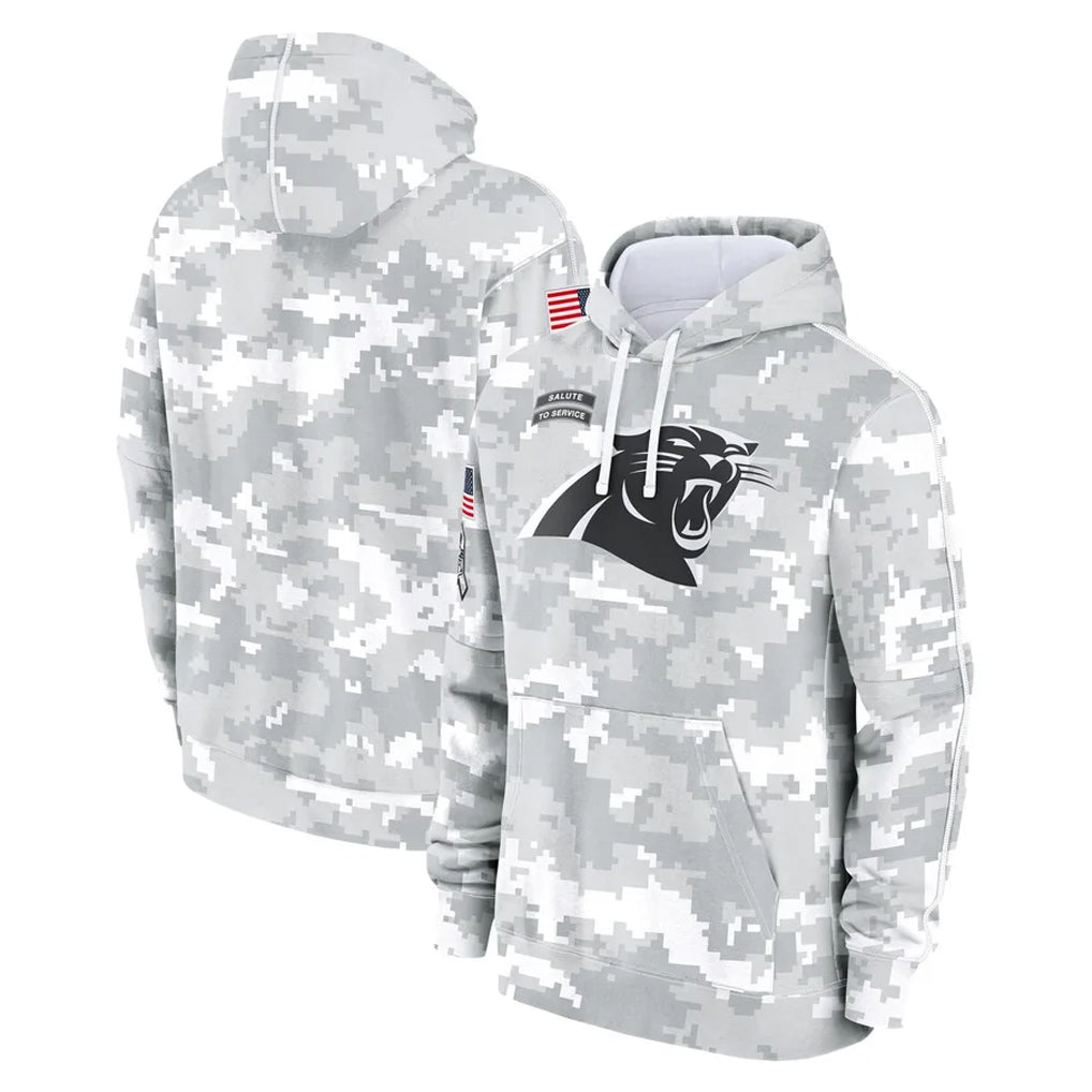 Davalo C.Panthers Arctic Camo Salute to Service Pullover Hoodies Limited Game Blank Player Stitched Jerseys