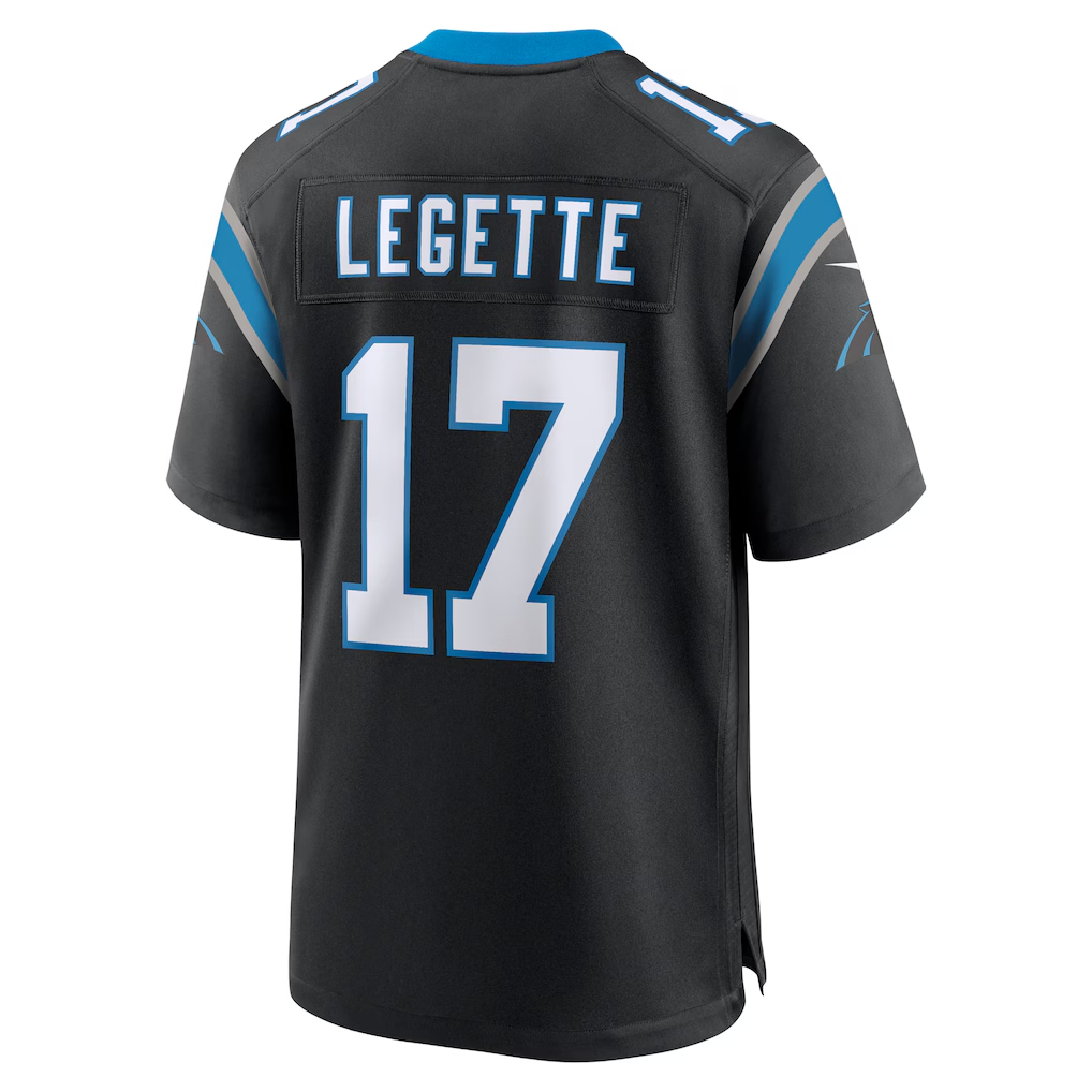 Davalo C.Panthers #17 Xavier Legette Black Team Game Player Stitched Jerseys