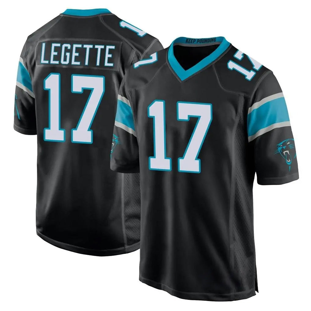 Davalo C.Panthers #17 Xavier Legette Player Black Game Stitched Jerseys