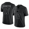 Davalo C.Panthers #17 Xavier Legette Player Black REFLECTIVE Limited Stitched Jerseys