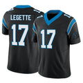 Davalo C.Panthers #17 Xavier Legette Player Black Vapor F.U.S.E. Limited Home Game Stitched Jerseys