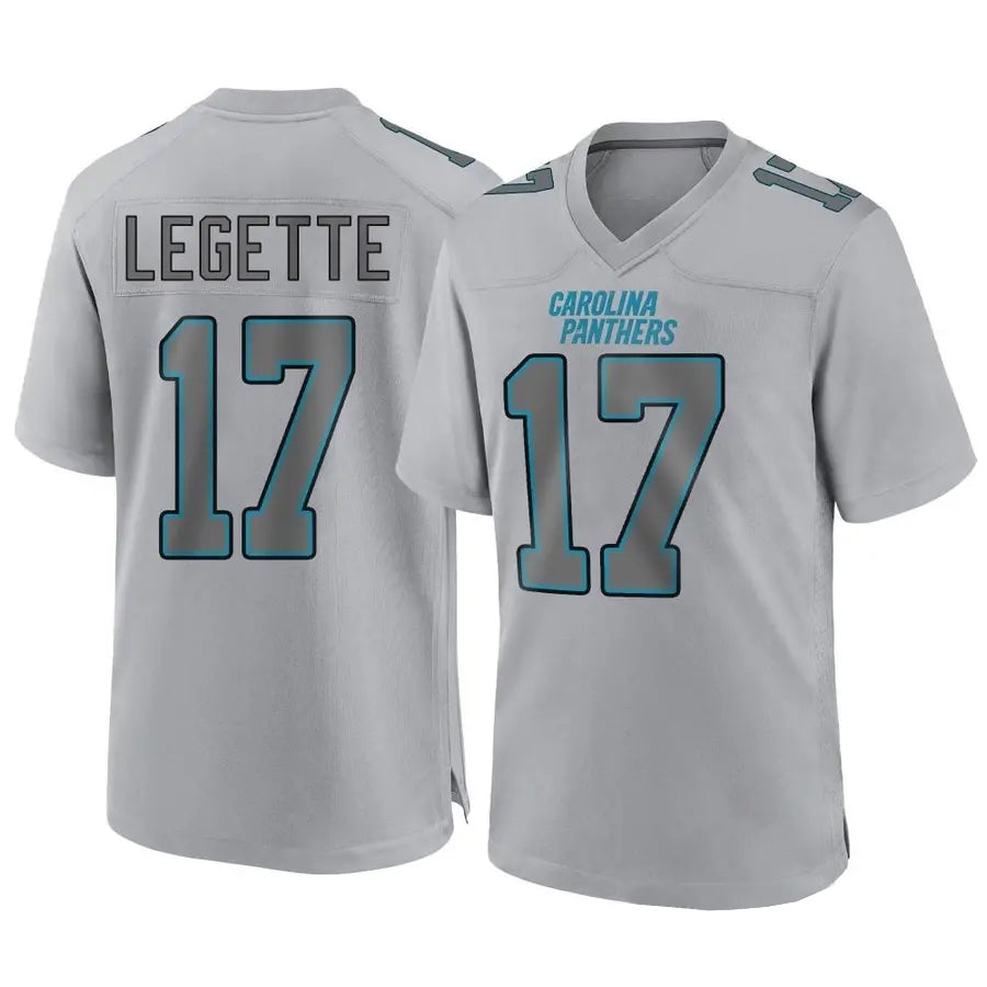 Davalo C.Panthers #17 Xavier Legette Player Grey Atmosphere Fashion Stitched  Jerseys