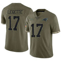 Davalo C.Panthers #17 Xavier Legette Player Salute To Service Olive Stitched Jerseys