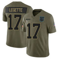 Davalo C.Panthers #17 Xavier Legette Player Salute To Service Olive Limited Stitched Jerseys