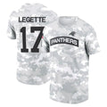 Davalo C.Panthers #17 Xavier Legette Player Salute to Service Hoodies & T-Shirts Stitched Jerseys