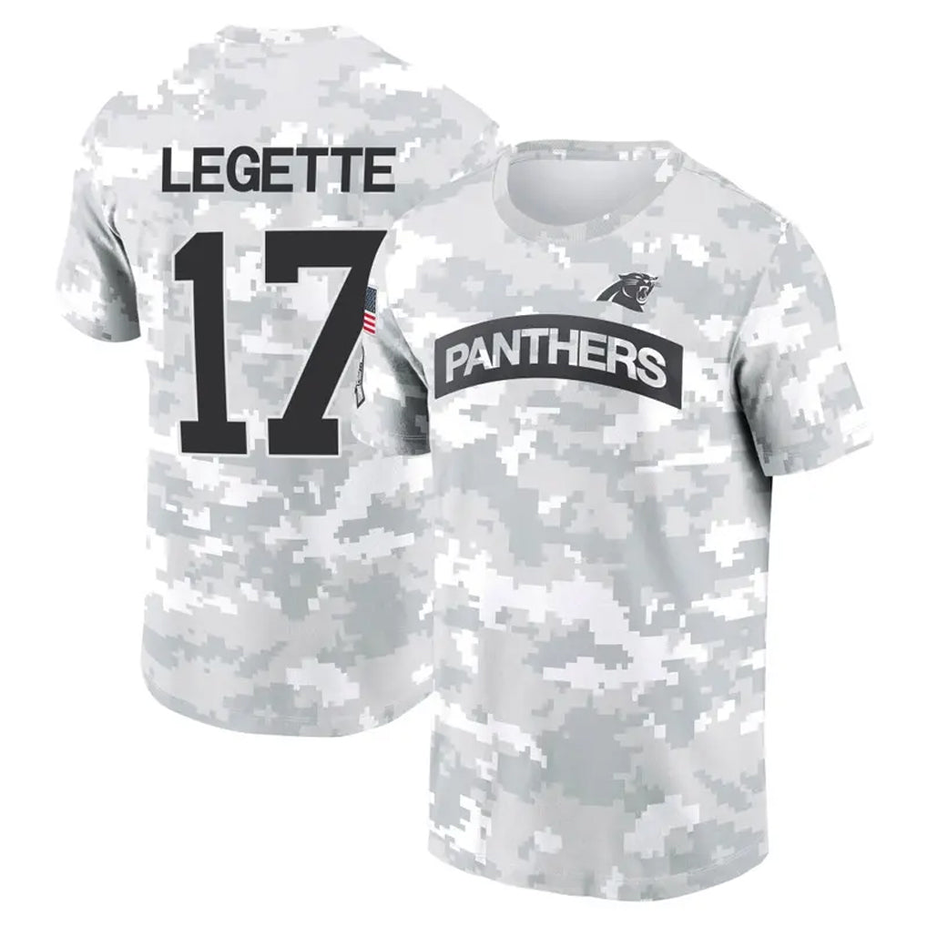 Davalo C.Panthers #17 Xavier Legette Player Salute to Service Hoodies & T-Shirts Stitched Jerseys