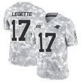 Davalo C.Panthers #17 Xavier Legette Player Salute to Service Limited Arctic Camo Stitched Jerseys