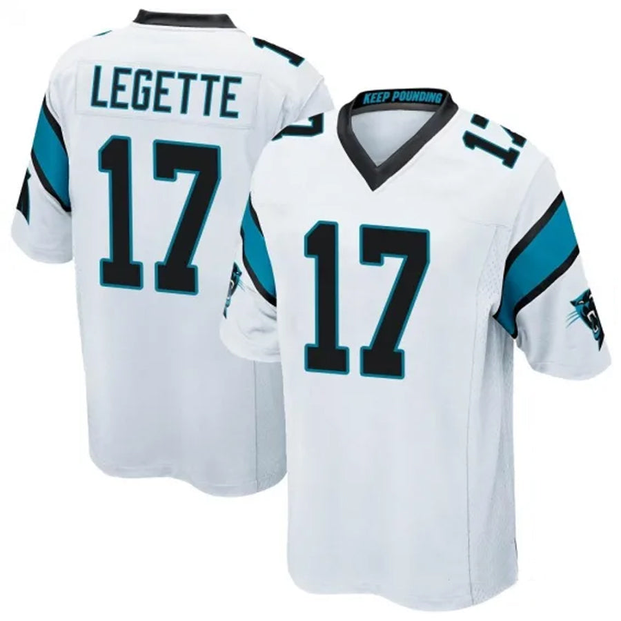 Davalo C.Panthers #17 Xavier Legette Player White Home Game Stitched Jerseys