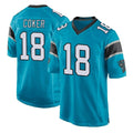 Davalo C.Panthers #18 Jalen Coker Player Blue Game Stitched Jerseys