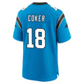 Davalo C.Panthers #18 Jalen Coker Player Blue Home Game Stitched Jerseys