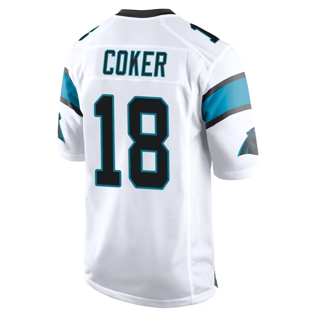 Davalo C.Panthers #18 Jalen Coker Player White Game Stitched Jerseys