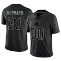 Davalo C.Panthers #30 Chuba Hubbard Player Black Limited Reflective Stitched Jerseys