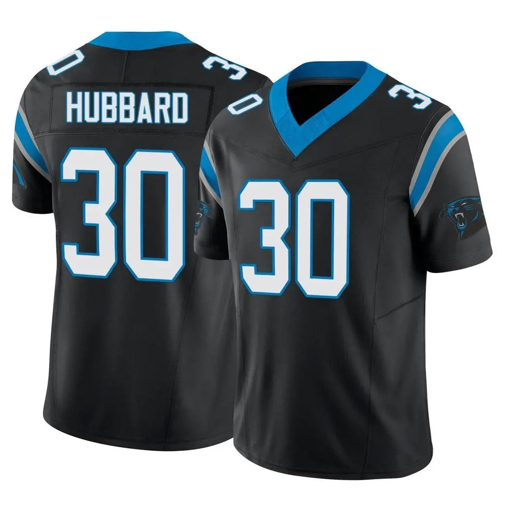 Davalo C.Panthers #30 Chuba Hubbard Player Black Vapor F.U.S.E. Limited Home Game Stitched Jerseys