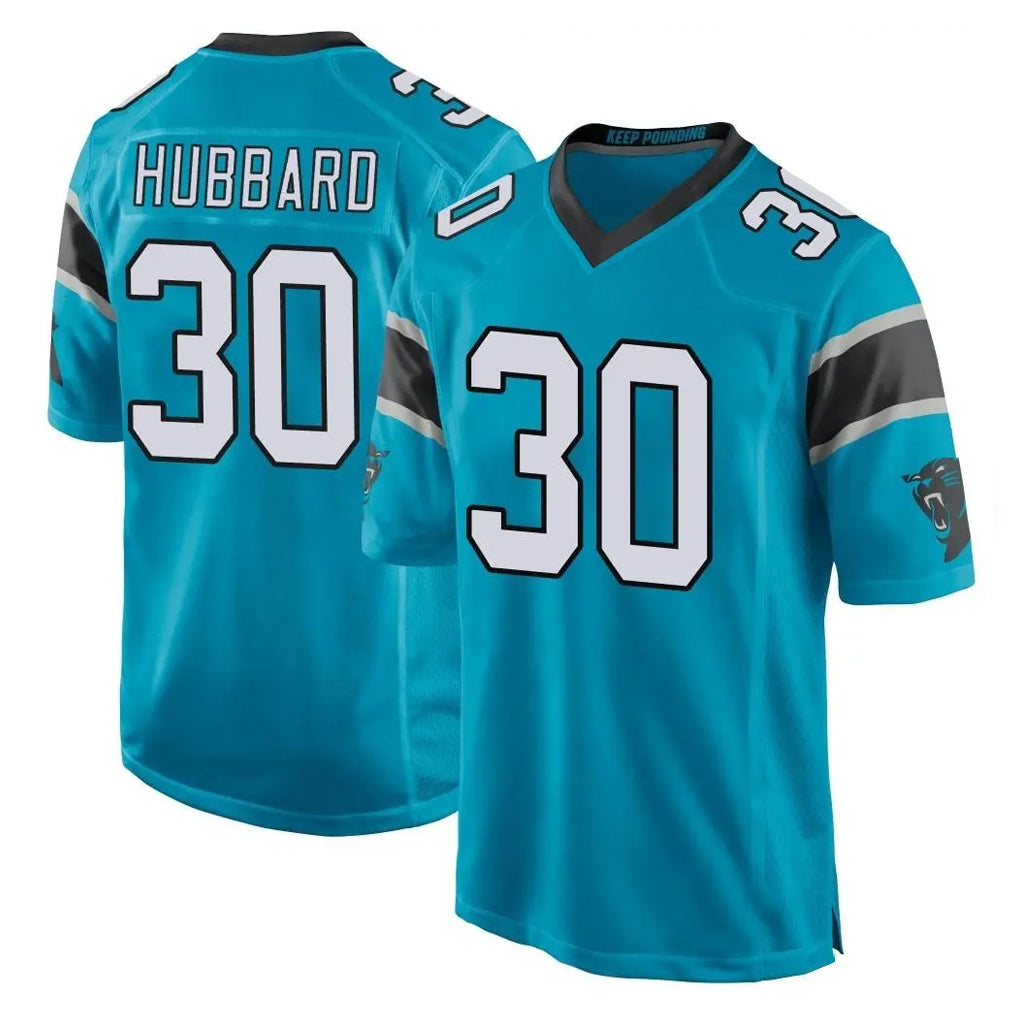 Davalo C.Panthers #30 Chuba Hubbard Player Blue Game Stitched Jerseys