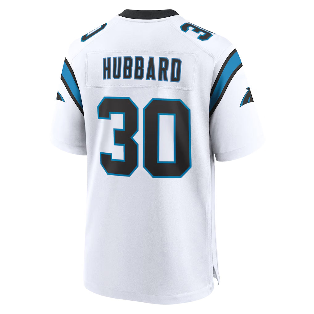 Davalo C.Panthers #30 Chuba Hubbard Player White Home Game Stitched Jerseys