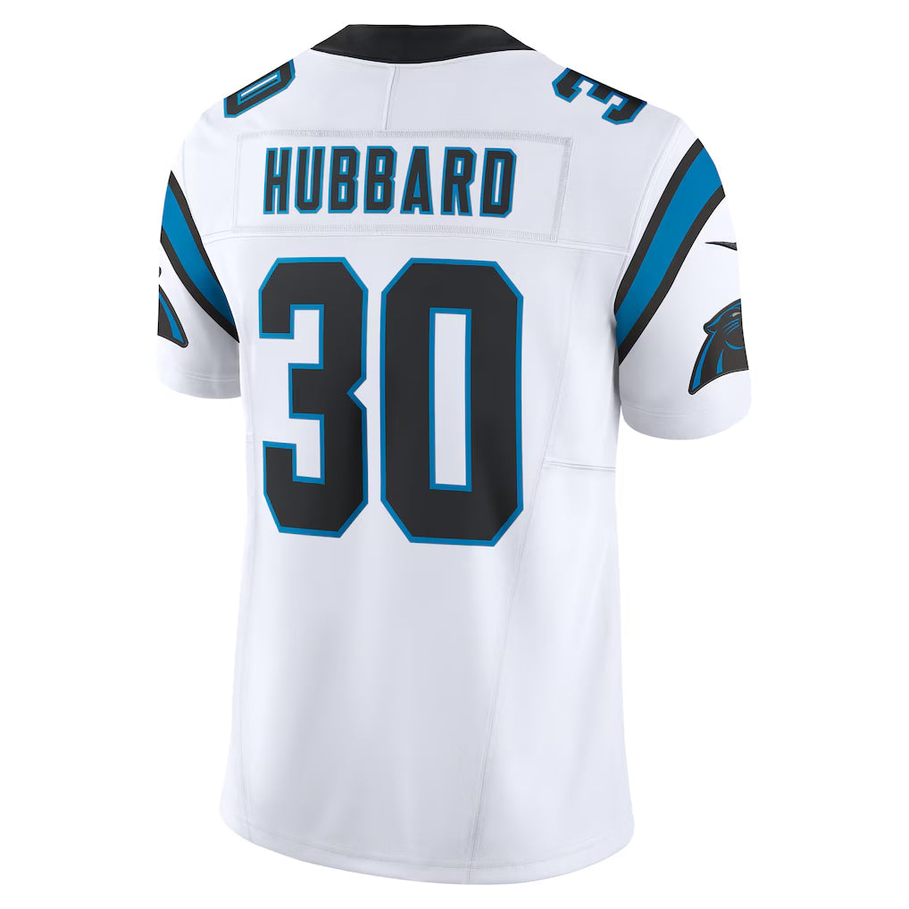 Davalo C.Panthers #30 Chuba Hubbard Player White Vapor F.U.S.E. Limited Stitched Jerseys