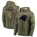 Davalo C.Panthers #4 Tetairoa McMillan Player Olive Salute to Service Limited Hoodies Stitched Jerseys