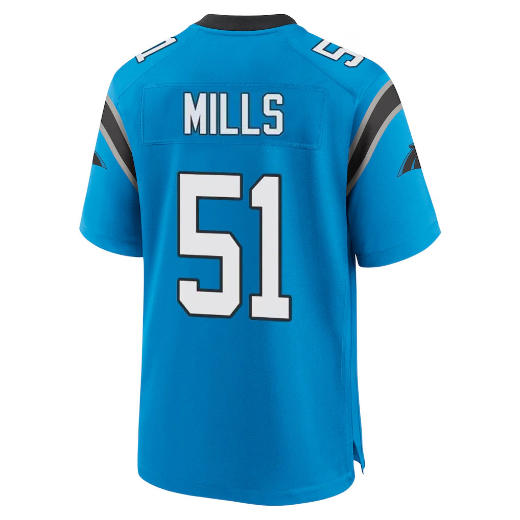 Davalo C.Panthers #51 Sam Mills Player Blue Home Game Stitched Jerseys